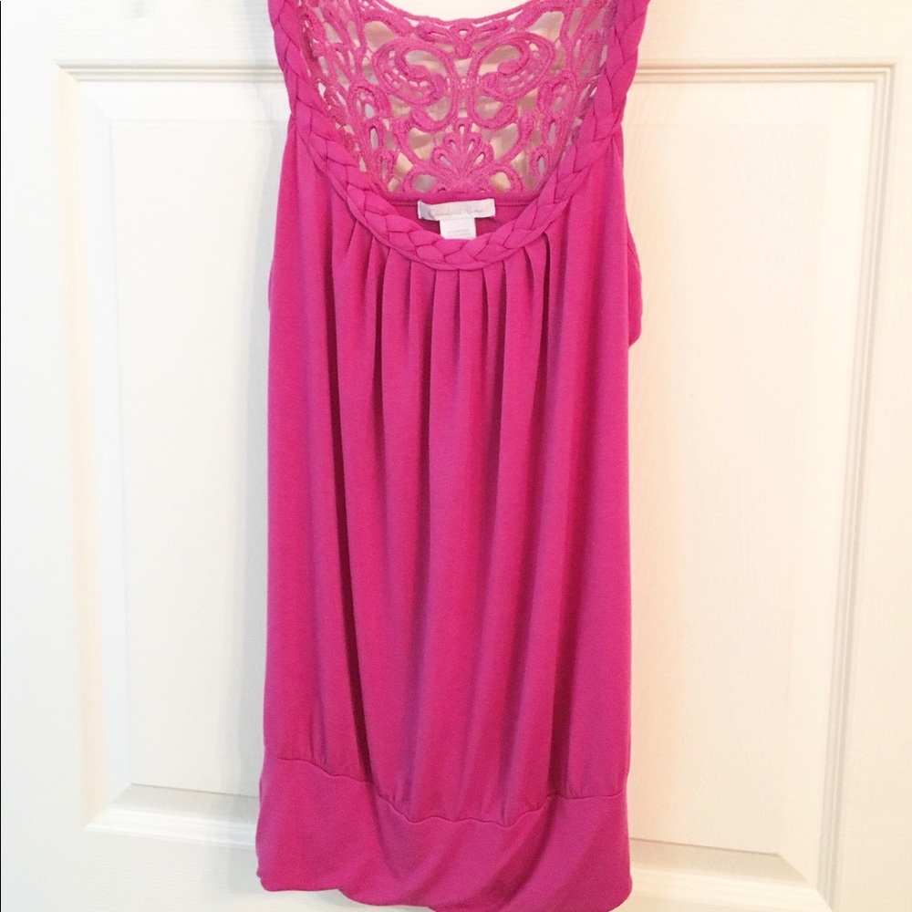 Charlotte Russe Crochet Back Tank -Size Medium